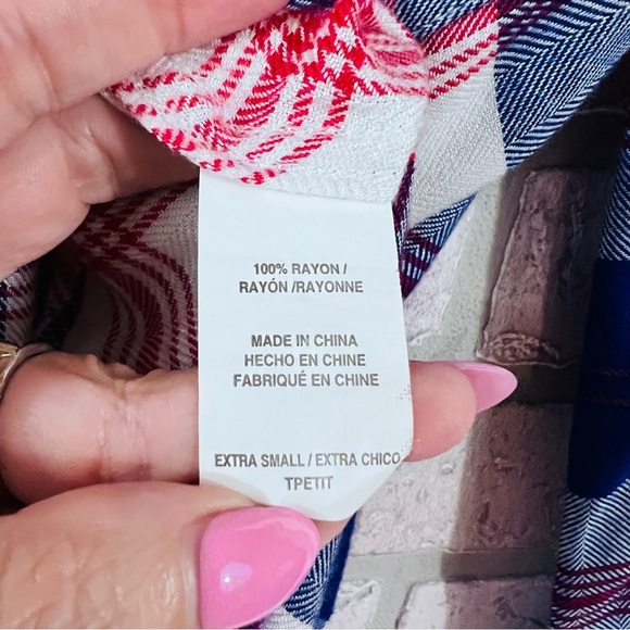 Rails Hunter Blue and Red Plaid Long Sleeve Button-Down Shirt Size XS - Picture 8 of 10